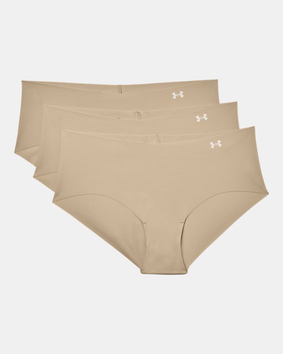 Women's UA Pure Stretch Hipster 3-Pack, Brown, pdpMainDesktop image number 3
